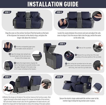 TAOCOCO 100% Waterproof Loveseat Recliner Couch Sofa Covers - Image 7