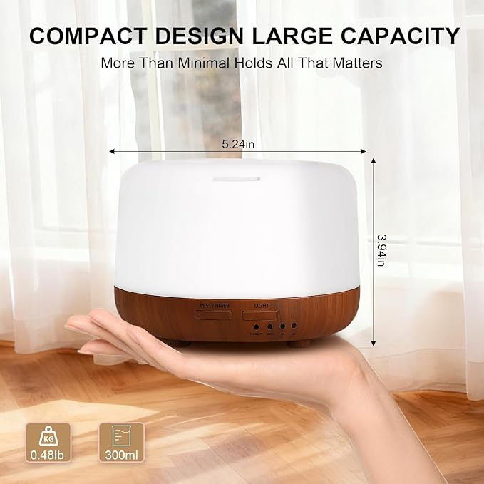 300ML Essential Oil Diffuser for Home, Aromatherapy Diffuser - Image 2