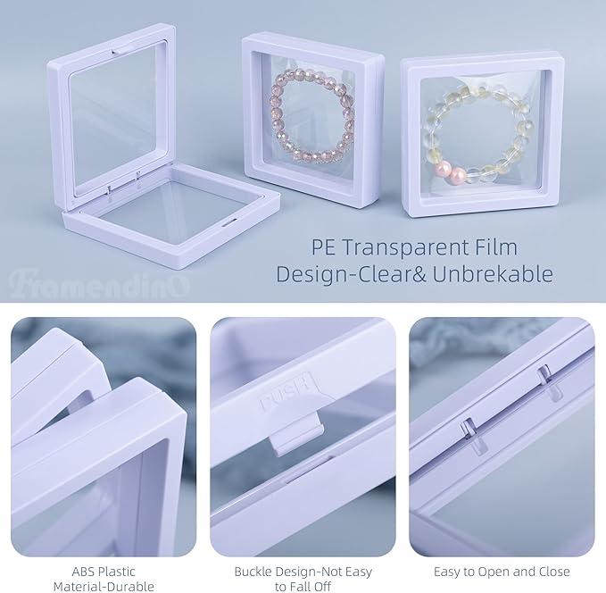 Framendino, 20 Pack White 3D Floating Frame Display Case Challenge Coin - Image 4