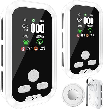2-Pack 5 in 1 Carbon Monoxide Smoke Combustible Gas Detector Portable Plug in by ELECOIN