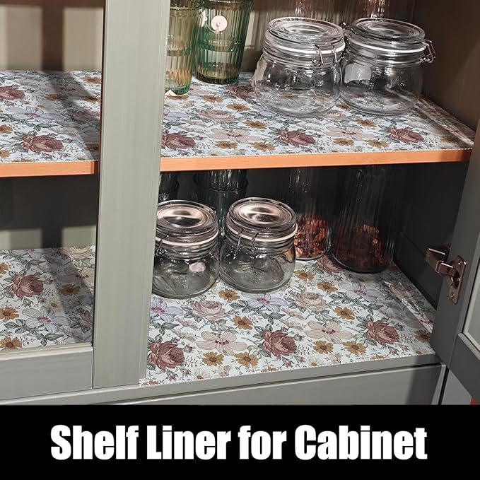 Floral Drawer Shelf Liners, 24IN x 10FT Non Adhesive and Strong Non-Slip - Image 6