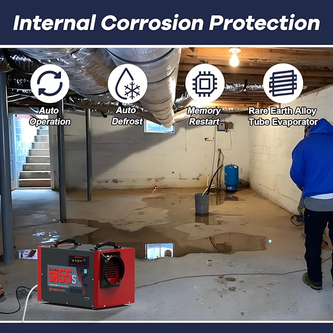 Abestorm Crawl Space Dehumidifier 120Pint Commercial Basement, Industrial Under - Image 8