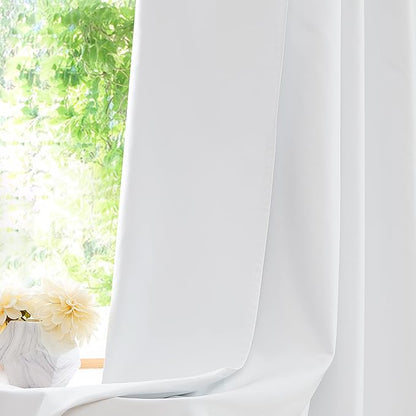 WEST LAKE Solid White Blackout Curtain Liner 100 Light Blocking Panels Thermal - Image 5