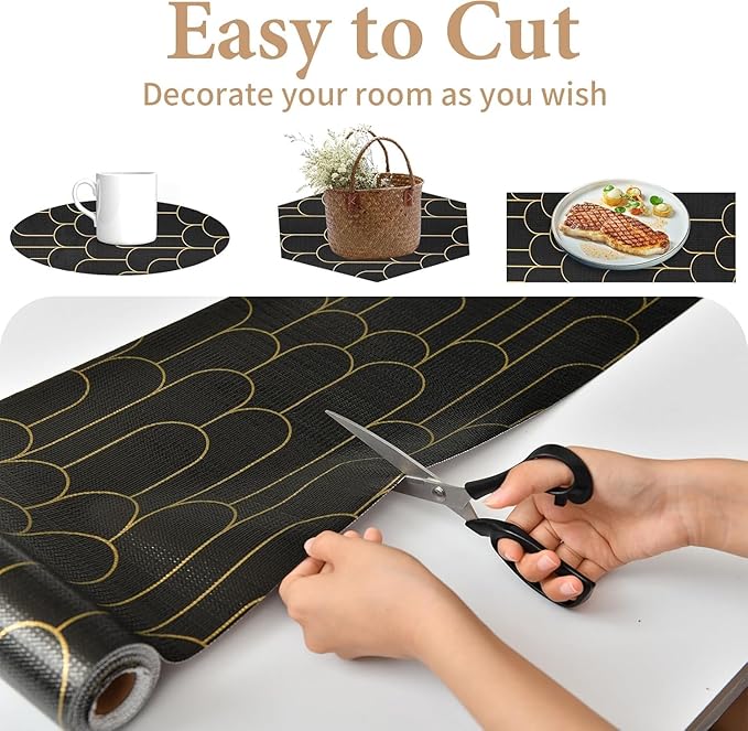 Shelf Liners for Kitchen Cabinets Drawer Liner 23.6in x 30FT Non Adhesive Black - Image 6