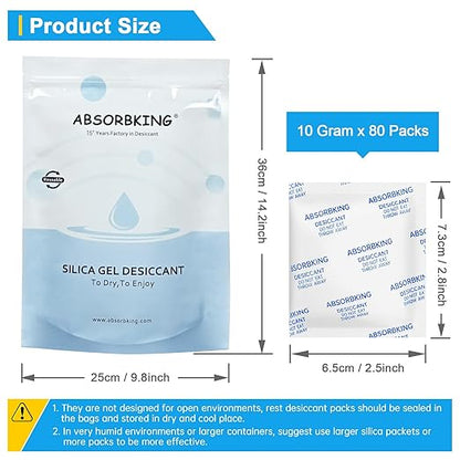 Desiccant Packs for Storage – 10 Gram 80 Packs Moisture Absorbers for Food - Image 3