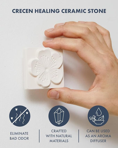 Air Purifying Healing Ceramic -Korean flowers 4 Square Wall tiles, One - Image 3
