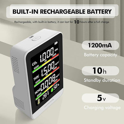 Air Quality Monitor Indoor, 8-in-1 Smart Air Quality Tester - Image 7