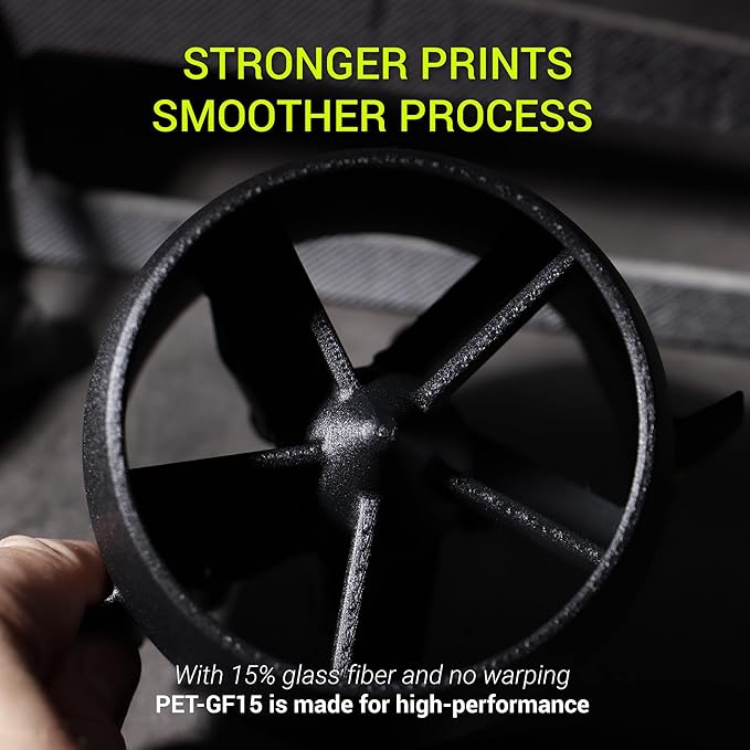 Polymaker Fiberon Dark Grey PET-GF15 3D Printer Filament 1.75mm 1KG, 15% Glass - Image 4
