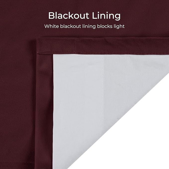 TWOPAGES Luxury Velvet Curtain Pinch Pleated Burgundy Curtain 108 inch Long - Image 5