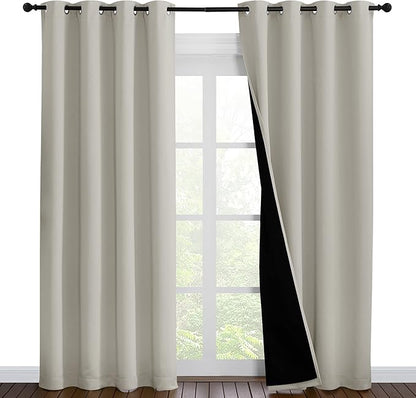 NICETOWN 100% Blackout Window Curtain Panels, Cold and Full Light Blocking by NICETOWN