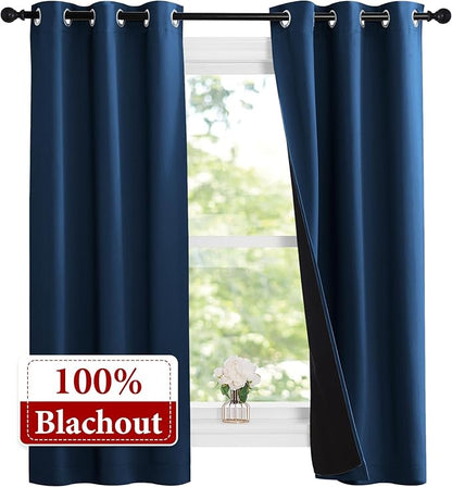 NICETOWN 100% Blackout Short Curtains - Image 2