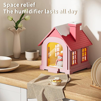 Christmas Village Houses Humidifier 500ml, Cute Snow House Cool Mist Humidifier - Image 2