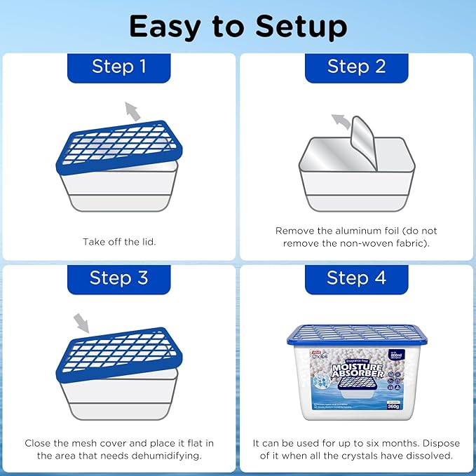 W&E Choice Moisture Absorbers, Fragrance-Free Dehumidifier Boxes - Image 9