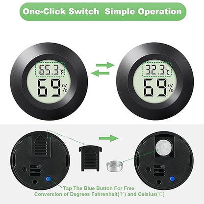 4-Pack Mini Hygrometer Thermometer Indoor Outdoor Round Humidity Meter - Image 2