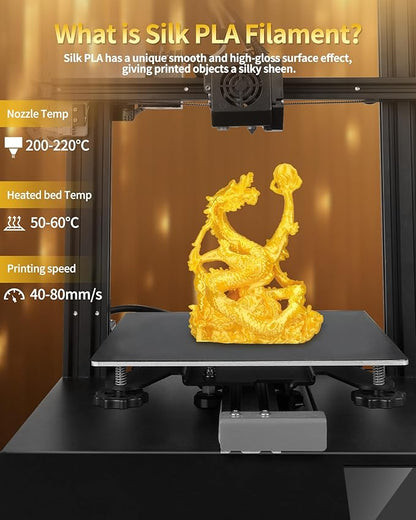 LANDU Silk PLA Filament 1.75mm Gold 1KG, 3D Printer Filament Dimensional - Image 6