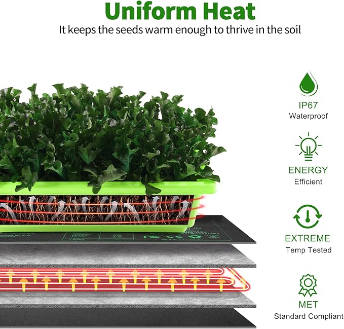 Seedling Heat Mat 8 Pack, Waterproof Warm Hydroponic Plant Heating Mat - Image 4