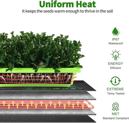Seedling Heat Mat 8 Pack, Waterproof Warm Hydroponic Plant Heating Mat - Image 4