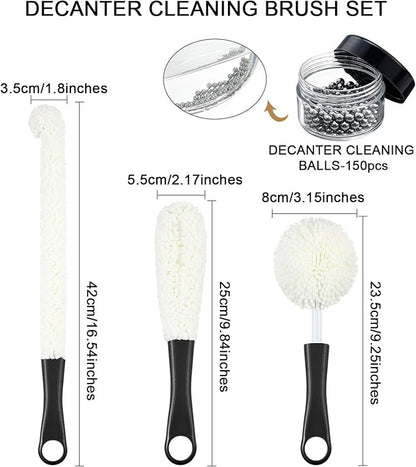 Boao 3 Pcs Decanter Cleaning Brush Wine Glass Decanter Flexible Bottle Brush Set - Image 2