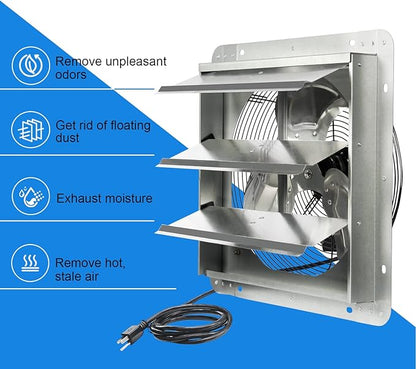 KEN BROWN 14 Inch Shutter Exhaust Fan, Gable Vent Fan, Wall Mount Ventilation - Image 5
