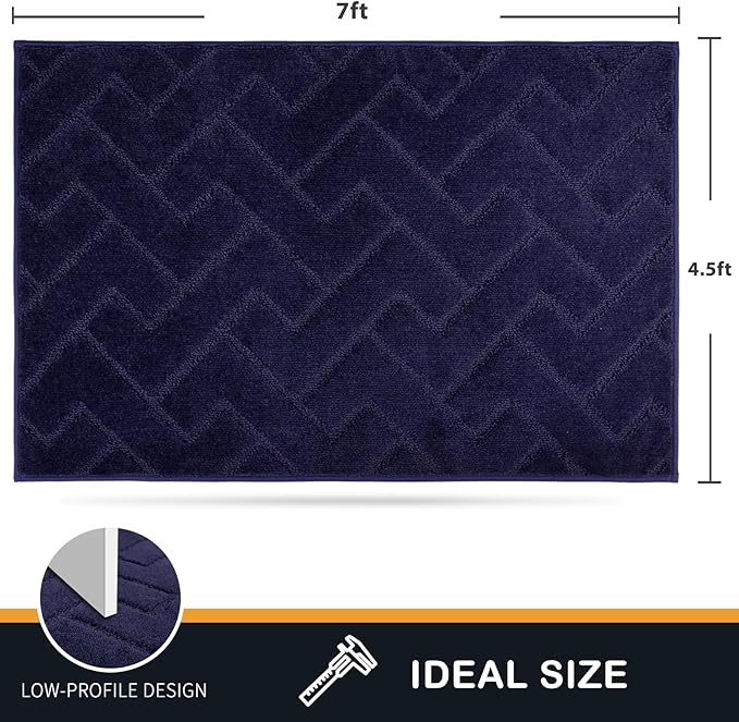 PURRUGS Easy Care Area Rug 4.5ft x 7ft, Non-Slip Machine Washable Entry Rug - Image 2