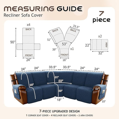 Arfntevss Waterproof Recliner Sectional Couch Covers - Image 5