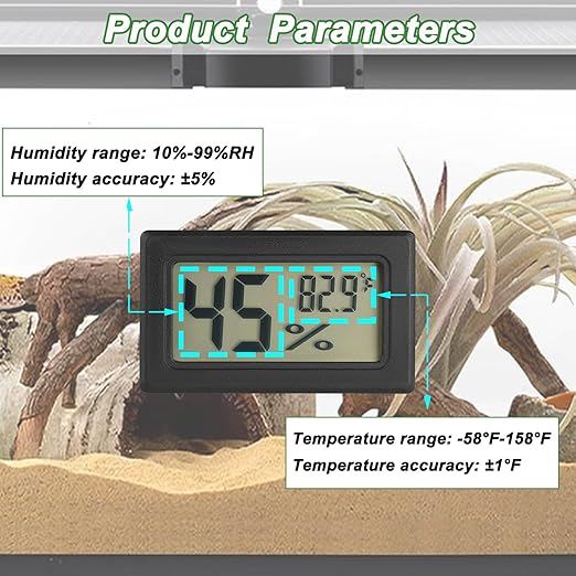 Reptile Thermometer and Humidity Gauge Digtal Terrarium Thermometer Rectangle - Image 3