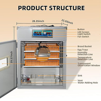 XKV 264 Egg Incubator with Automatic Egg Turning, Temperature Control and - Image 2