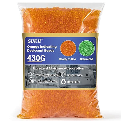 Sukh Orange Silica Desiccant Beads 430G by Sukh