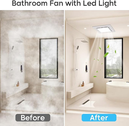 12" Bathroom Exhaust Fan with Light Ultra Quiet Ventilation Fan Combo 1.0 Sone - Image 3