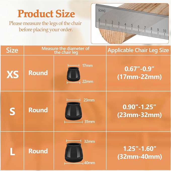 16pcs Round Chair Leg Floor Protectors, Felt Pads Chair Leg Protectors - Image 2