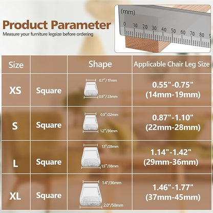 16Pcs Square Chair Leg Floor Protectors - Image 3