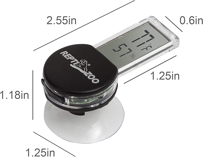 REPTI ZOO 2 Pack Reptile Terrarium Thermometer Hygrometer Digital Display Pet - Image 4