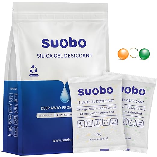 Silica Gel Packets, 100 Gram 20 Packs Moisture Absorbers by suobo