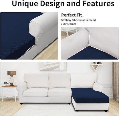 Easy-Going Stretch Sectional Couch Covers 1 Piece Chaise Lounge Slipcover L - Image 3