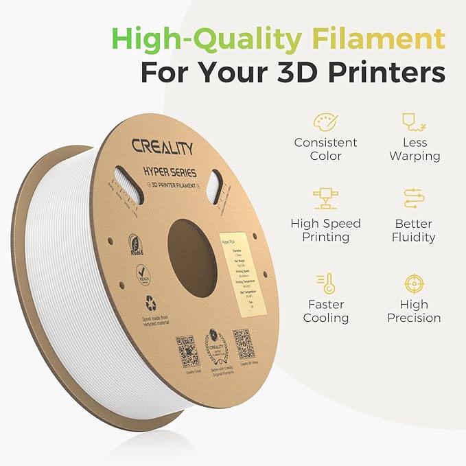 Creality Hyper PLA Filament Bundle White 4KG, No-Tangling Stronger Toughness - Image 6