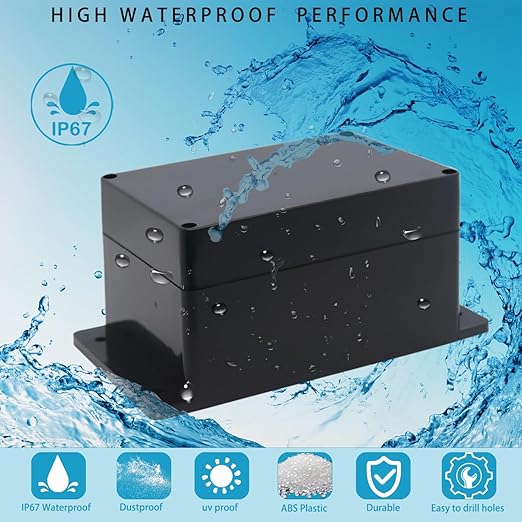 Watertight Junction Box, IP67 Waterproof Project Box Durable ABS Plastic - Image 7
