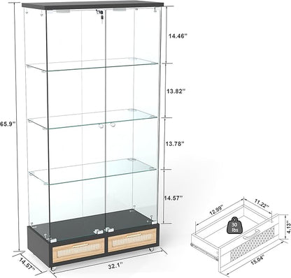 Yoluckea 4 Tier Glass Display Cabinet - Image 2