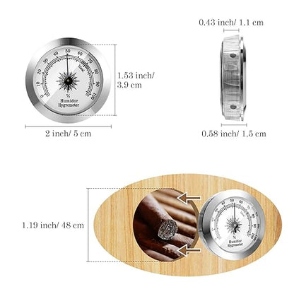 Frienda 2 Pcs Hydrometer 2 Inch Humidity Meter Cigar Humidor Hygrometers Round - Image 2