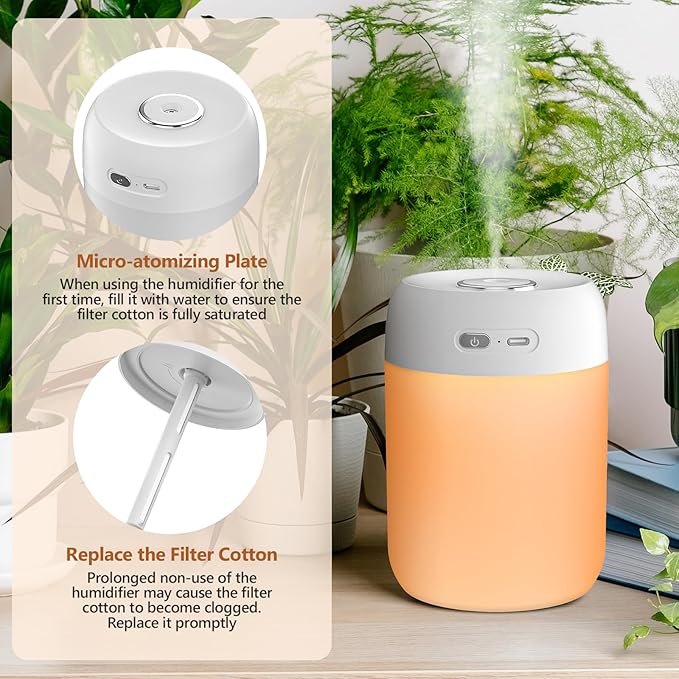 Portable Small Humidifier, 650ml Colorful Mini Humidifier - Image 8