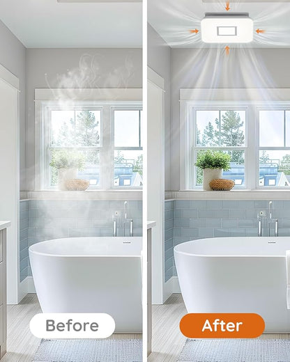 Fitop Bathroom Fan with Light，110CFM 1.0 Sones 1200lm LED Light - Image 6