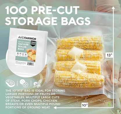Avid Armor Vacuum Sealer Bags QUART PLUS Size 10"x13" 100 Pack - Image 5