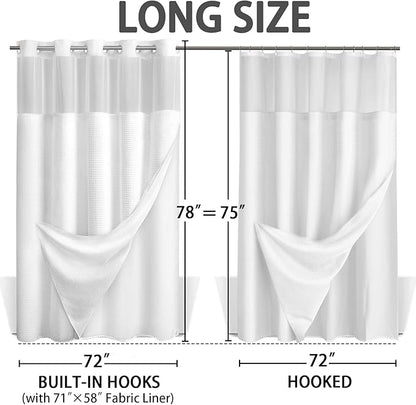 No Hook Shower Curtain and Liner Set - Image 6