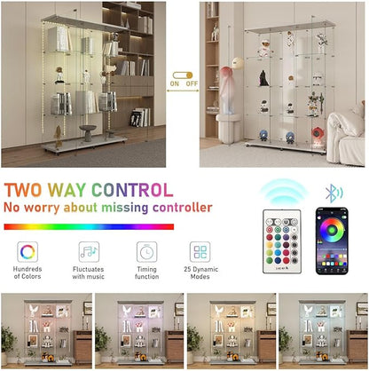 Yoluckea 4-Tier Glass Display Cabinet Extra Large - Image 3