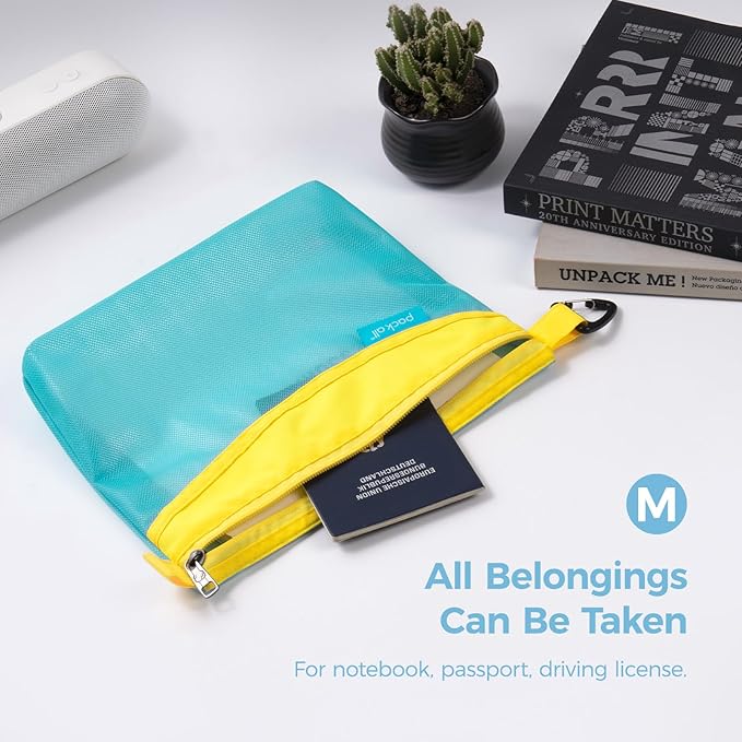pack all 3 Pcs Water-Resistant Material Zipper Pouch Set, Mesh Zipper Bags - Image 3