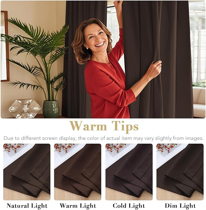 H.VERSAILTEX Blackout Curtains Thermal Insulated Window Treatment Panels Room - Image 6