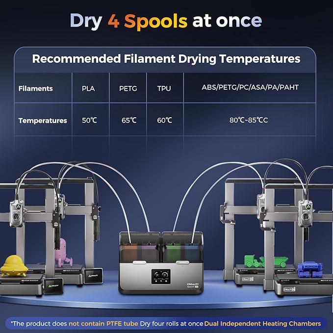 Creality Filament Dryer 4 Spools, Space Pi X4 Filament Storage Box: Dual - Image 4