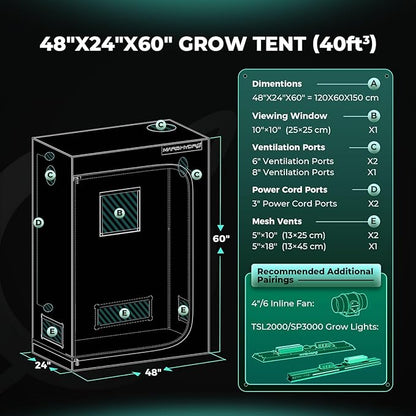 MARS HYDRO 4x2x5 Advanced Grow Tent, - Image 9