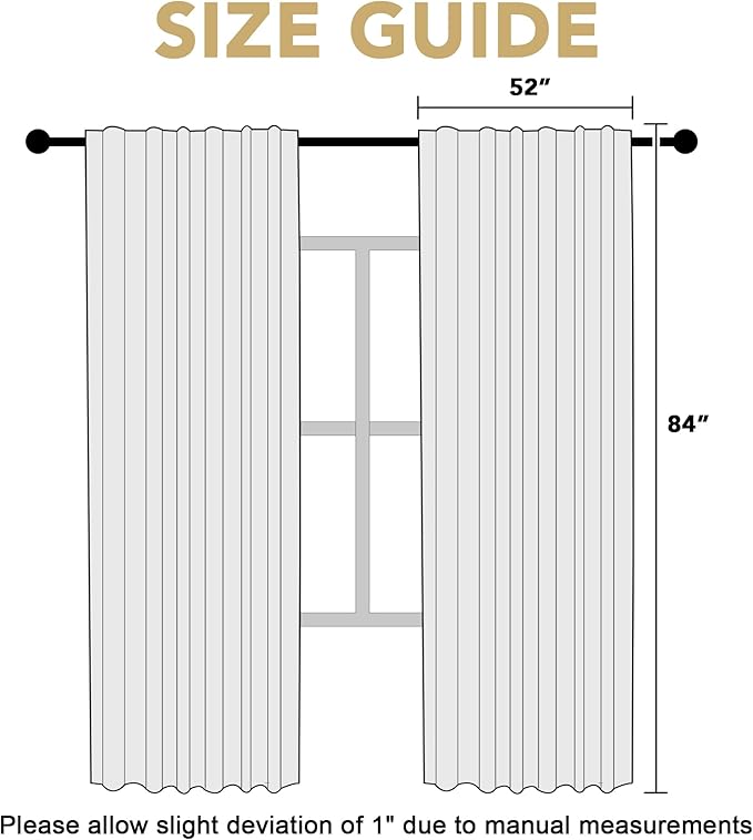 H.VERSAILTEX White Curtains Thermal Insulated Window Treatment Panels Room - Image 6