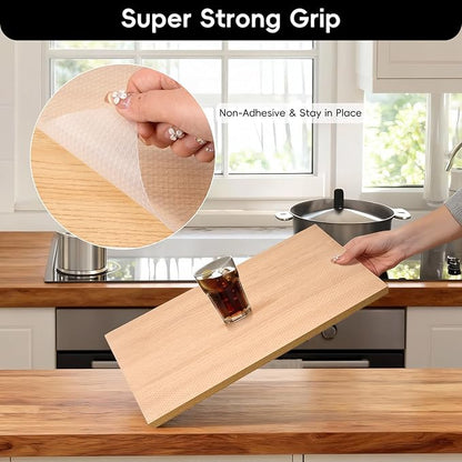 Shelf and Drawer Liner for Kitchen Cabinet, Non Adhesive Durable EVA Shelf Paper - Image 2