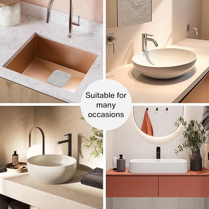 2 Pack Drain Hair Catcher Silicone Bathroom Accessories Square Drain Cover - Image 5
